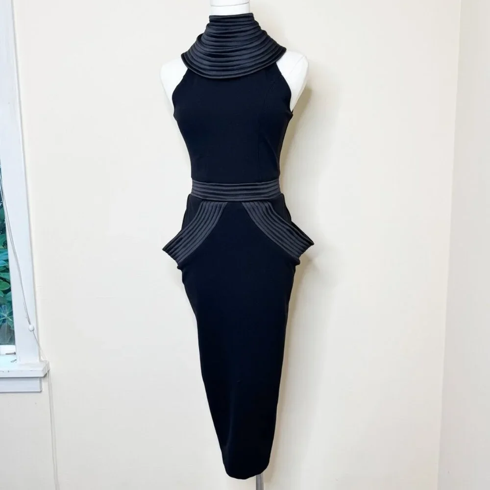 Zhivago On Guard Two-Pieced Black Midi Dress XS - Picture 3 of 16